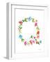 Floral Alphabet Letter XVII-Farida Zaman-Framed Art Print