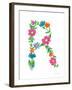 Floral Alphabet Letter XVIII-Farida Zaman-Framed Art Print