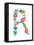 Floral Alphabet Letter XVIII-Farida Zaman-Framed Stretched Canvas