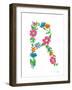 Floral Alphabet Letter XVIII-Farida Zaman-Framed Art Print