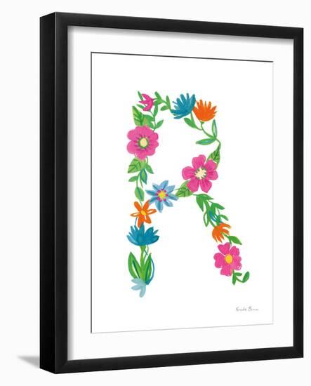 Floral Alphabet Letter XVIII-Farida Zaman-Framed Art Print