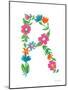 Floral Alphabet Letter XVIII-Farida Zaman-Mounted Art Print