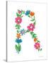 Floral Alphabet Letter XVIII-Farida Zaman-Stretched Canvas