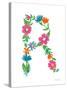 Floral Alphabet Letter XVIII-Farida Zaman-Stretched Canvas