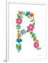 Floral Alphabet Letter XVIII-Farida Zaman-Framed Art Print