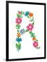 Floral Alphabet Letter XVIII-Farida Zaman-Framed Art Print