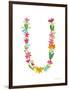 Floral Alphabet Letter XXI-Farida Zaman-Framed Art Print