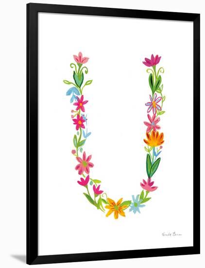 Floral Alphabet Letter XXI-Farida Zaman-Framed Art Print