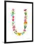 Floral Alphabet Letter XXI-Farida Zaman-Framed Art Print