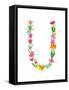 Floral Alphabet Letter XXI-Farida Zaman-Framed Stretched Canvas