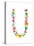 Floral Alphabet Letter XXI-Farida Zaman-Stretched Canvas