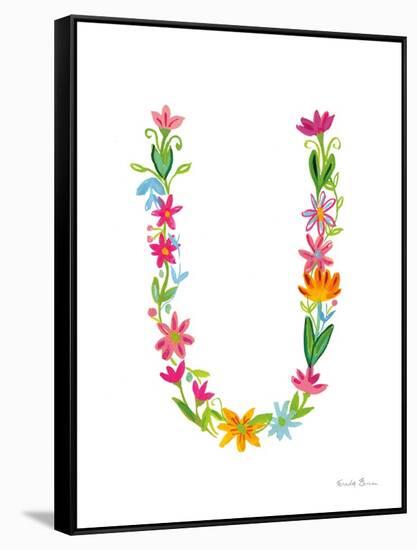 Floral Alphabet Letter XXI-Farida Zaman-Framed Stretched Canvas