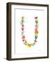 Floral Alphabet Letter XXI-Farida Zaman-Framed Art Print