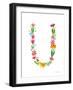 Floral Alphabet Letter XXI-Farida Zaman-Framed Art Print