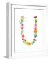 Floral Alphabet Letter XXI-Farida Zaman-Framed Art Print