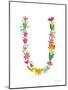 Floral Alphabet Letter XXI-Farida Zaman-Mounted Art Print