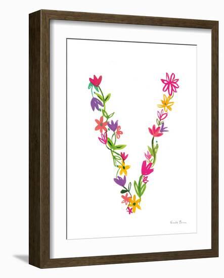 Floral Alphabet Letter XXII-Farida Zaman-Framed Art Print