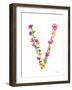 Floral Alphabet Letter XXII-Farida Zaman-Framed Art Print