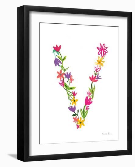 Floral Alphabet Letter XXII-Farida Zaman-Framed Art Print