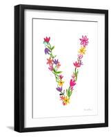 Floral Alphabet Letter XXII-Farida Zaman-Framed Art Print