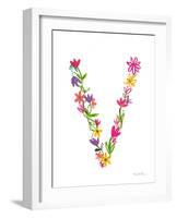 Floral Alphabet Letter XXII-Farida Zaman-Framed Art Print