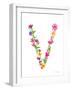 Floral Alphabet Letter XXII-Farida Zaman-Framed Art Print