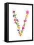 Floral Alphabet Letter XXII-Farida Zaman-Framed Stretched Canvas