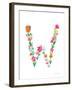 Floral Alphabet Letter XXIII-Farida Zaman-Framed Art Print