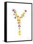 Floral Alphabet Letter XXV-Farida Zaman-Framed Stretched Canvas