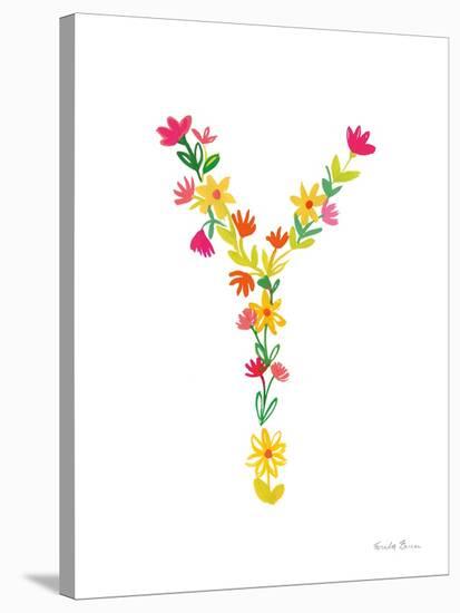 Floral Alphabet Letter XXV-Farida Zaman-Stretched Canvas
