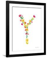 Floral Alphabet Letter XXV-Farida Zaman-Framed Art Print