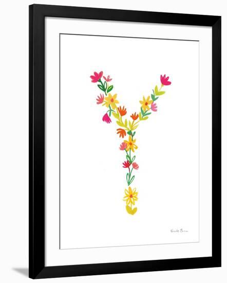 Floral Alphabet Letter XXV-Farida Zaman-Framed Art Print