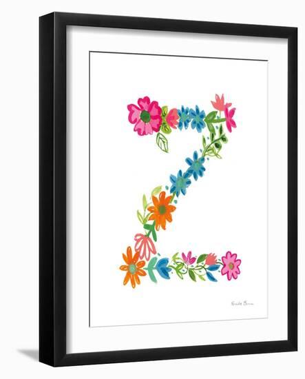 Floral Alphabet Letter XXVI-Farida Zaman-Framed Art Print