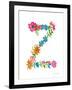 Floral Alphabet Letter XXVI-Farida Zaman-Framed Art Print