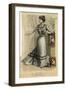 Floral and Fur Dress 1899-null-Framed Art Print