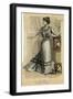 Floral and Fur Dress 1899-null-Framed Art Print