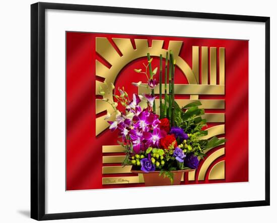 Floral Arrangement-Art Deco Designs-Framed Giclee Print