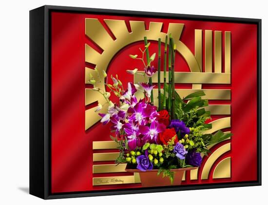 Floral Arrangement-Art Deco Designs-Framed Stretched Canvas