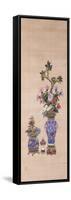 Floral Arrangements in Cloisonne Jars-null-Framed Stretched Canvas