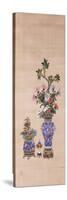 Floral Arrangements in Cloisonne Jars-null-Stretched Canvas