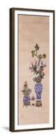 Floral Arrangements in Cloisonne Jars-null-Framed Premium Giclee Print