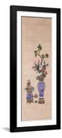 Floral Arrangements in Cloisonne Jars-null-Framed Premium Giclee Print