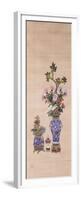 Floral Arrangements in Cloisonne Jars-null-Framed Premium Giclee Print