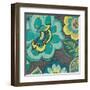 Floral Assortment Teal on Dark Grey Crop I-Hugo Wild-Framed Art Print