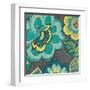 Floral Assortment Teal on Dark Grey Crop I-Hugo Wild-Framed Art Print