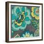 Floral Assortment Teal on Dark Grey Crop I-Hugo Wild-Framed Art Print