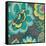 Floral Assortment Teal on Dark Grey Crop I-Hugo Wild-Framed Stretched Canvas