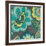 Floral Assortment Teal on Dark Grey Crop I-Hugo Wild-Framed Art Print