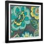 Floral Assortment Teal on Dark Grey Crop I-Hugo Wild-Framed Art Print