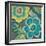 Floral Assortment Teal on Dark Grey Crop III-Hugo Wild-Framed Art Print